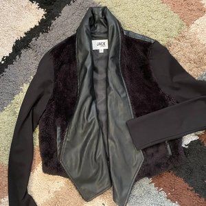 BB Dakota JACK pleater faux leather Blazer fuzzy